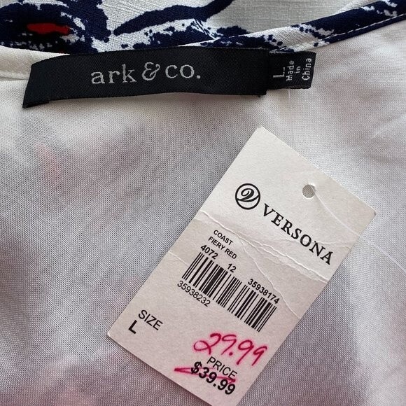 NWT Ark & Co Short Bell Sleeve Floral Dress Size Large - Picture 5 of 7